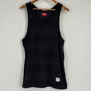 Supreme Terry Cloth Tank Top Size Large Black Hype Ss17